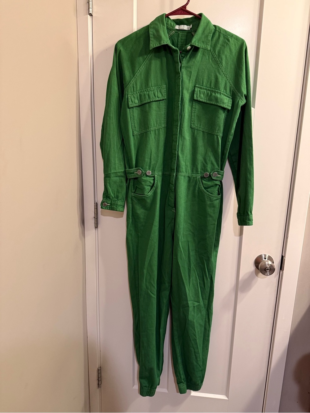 Prana Green Long-Sleeve Utility Jumpsuit